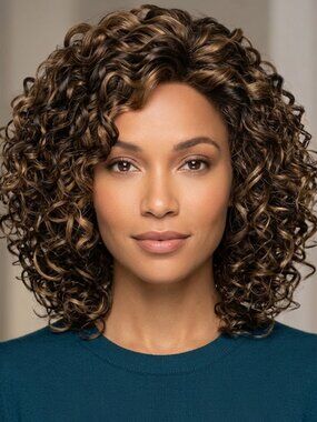 Vivica Fox Oprah-2 Wig Loose Spiral Curl Side Part Black Like New